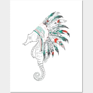 seahorse headdress Posters and Art